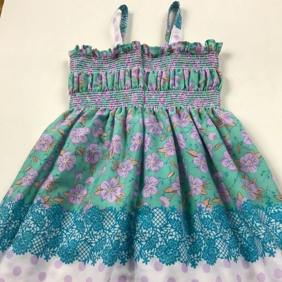 Floral Handmade Girls Dress Size 4/5 - Picture 4 of 15